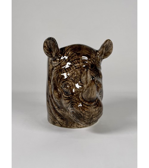Rhino - Animal Pencil pot & Flower pot Quail Ceramics pretty pen pot holder cutlery toothbrush makeup brush