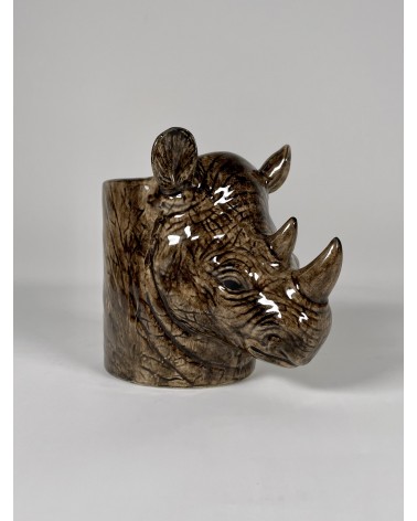 Rinoceronte - Portapenne e Vasi per piante Quail Ceramics da scrivania eleganti design originali bambina particolari