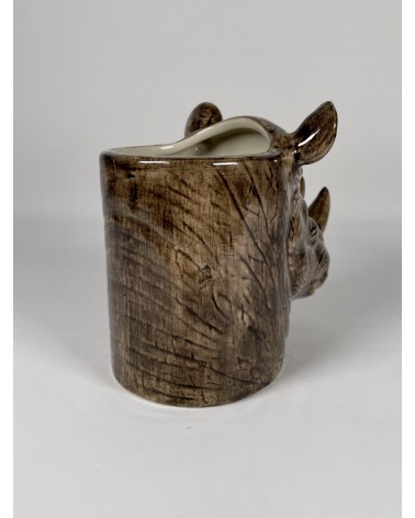 Rhino - Animal Pencil pot & Flower pot Quail Ceramics pretty pen pot holder cutlery toothbrush makeup brush