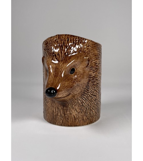 Hedgehog - Animal Pencil pot & Flower pot Quail Ceramics pretty pen pot holder cutlery toothbrush makeup brush