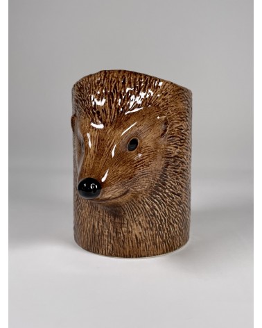 Hedgehog - Animal Pencil pot & Flower pot Quail Ceramics pretty pen pot holder cutlery toothbrush makeup brush