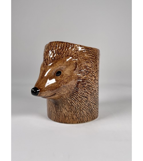 Hedgehog - Animal Pencil pot & Flower pot Quail Ceramics pretty pen pot holder cutlery toothbrush makeup brush