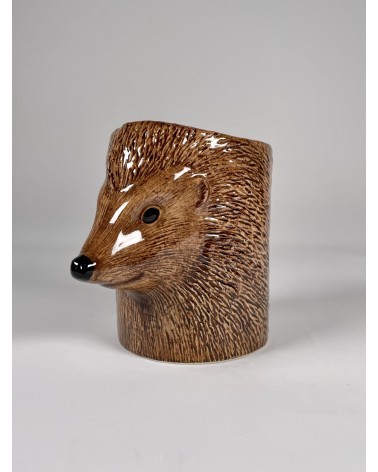 Hedgehog - Animal Pencil pot & Flower pot Quail Ceramics pretty pen pot holder cutlery toothbrush makeup brush