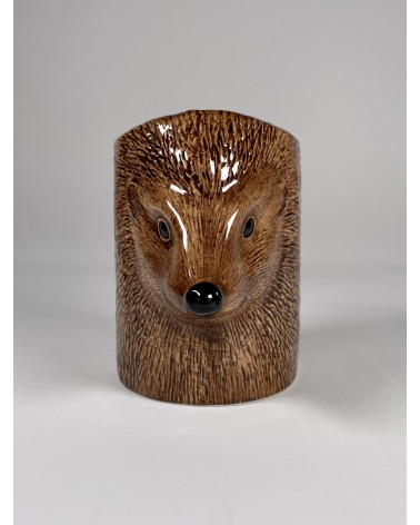 Hedgehog - Animal Pencil pot & Flower pot Quail Ceramics pretty pen pot holder cutlery toothbrush makeup brush