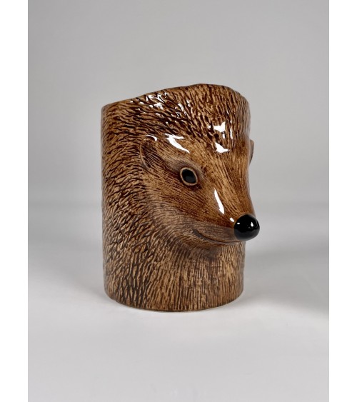 Hedgehog - Animal Pencil pot & Flower pot Quail Ceramics pretty pen pot holder cutlery toothbrush makeup brush