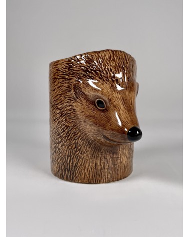 Hedgehog - Animal Pencil pot & Flower pot Quail Ceramics pretty pen pot holder cutlery toothbrush makeup brush