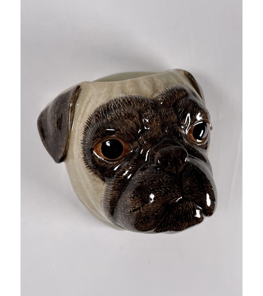 Fawn Pug - Small Dog Wall Vase Quail Ceramics table flower living room vase kitatori switzerland