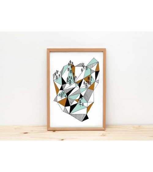 Geometrischer Berg - Poster Depeapa online bestellen shop store kunstdrucke kaufen wandposter artposter kunstposter cool unique