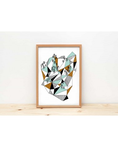 Geometrischer Berg - Poster Depeapa online bestellen shop store kunstdrucke kaufen wandposter artposter kunstposter cool unique