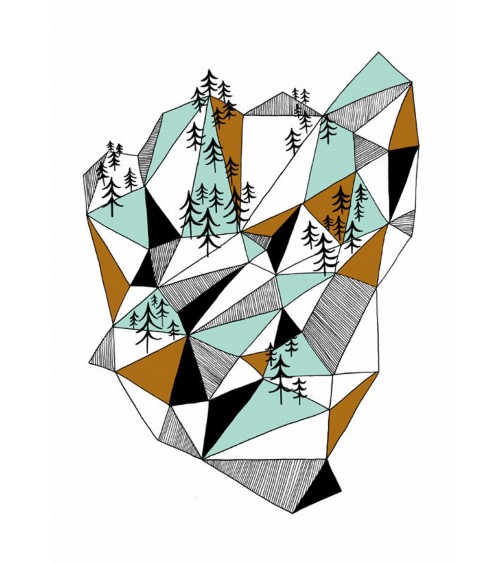 Geometrischer Berg - Poster Depeapa online bestellen shop store kunstdrucke kaufen wandposter artposter kunstposter cool unique