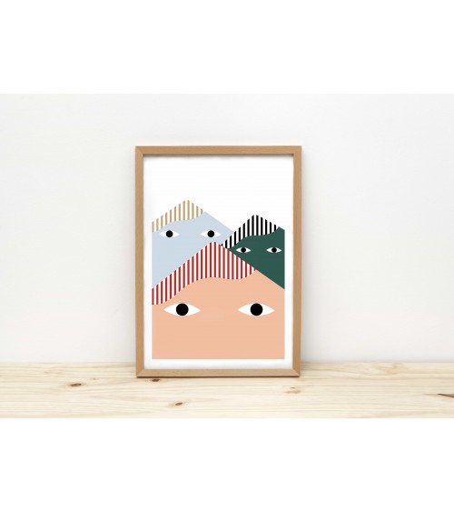 Art Print - Mountain with Eyes Depeapa Posters design switzerland original