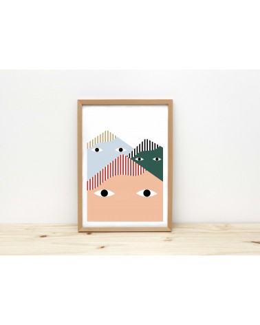 Montagne avec des yeux - Poster Depeapa mural affiche posters muraux design deco salon cuisine chambre enfant