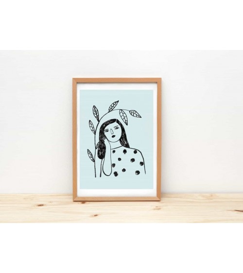 La femme et la branche - Poster Depeapa mural affiche posters muraux design deco salon cuisine chambre enfant