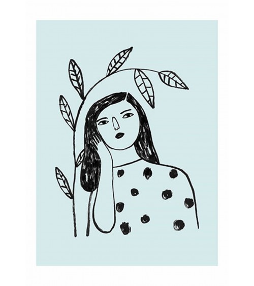 La femme et la branche - Poster Depeapa mural affiche posters muraux design deco salon cuisine chambre enfant