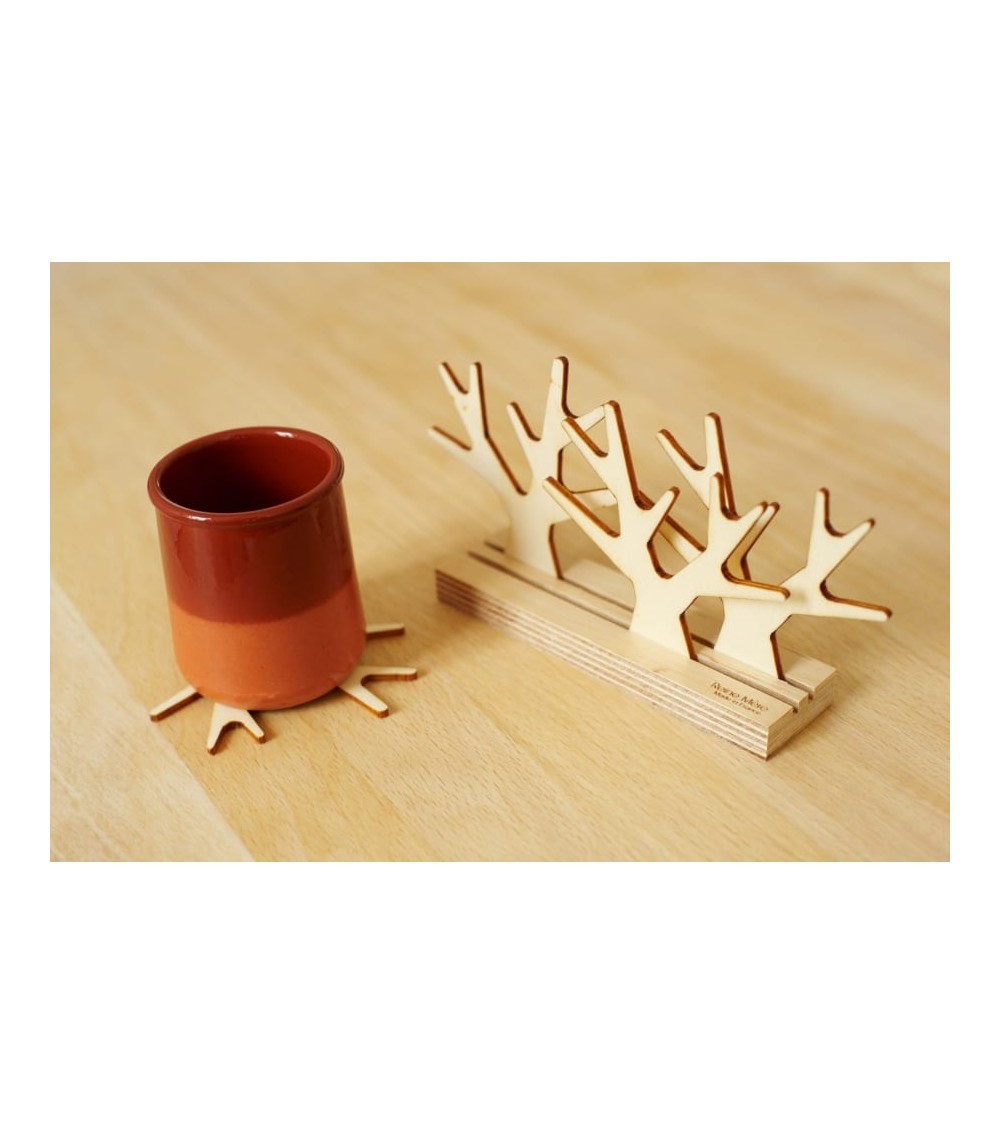 Sous bois - Glasuntersetzer aus Holz Reine Mère untersetzer für gläser design modern kaufen set