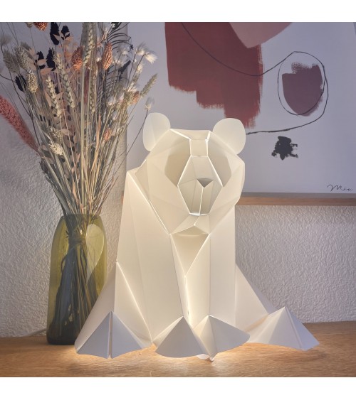 Lampe ours, panda - Luminaire animal à poser, lampe de chevet Plizoo a poser de nuit led moderne originale design suisse