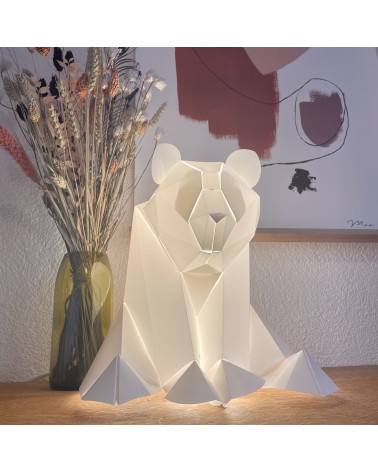 Lampe ours, panda - Luminaire animal à poser, lampe de chevet Plizoo a poser de nuit led moderne originale design suisse