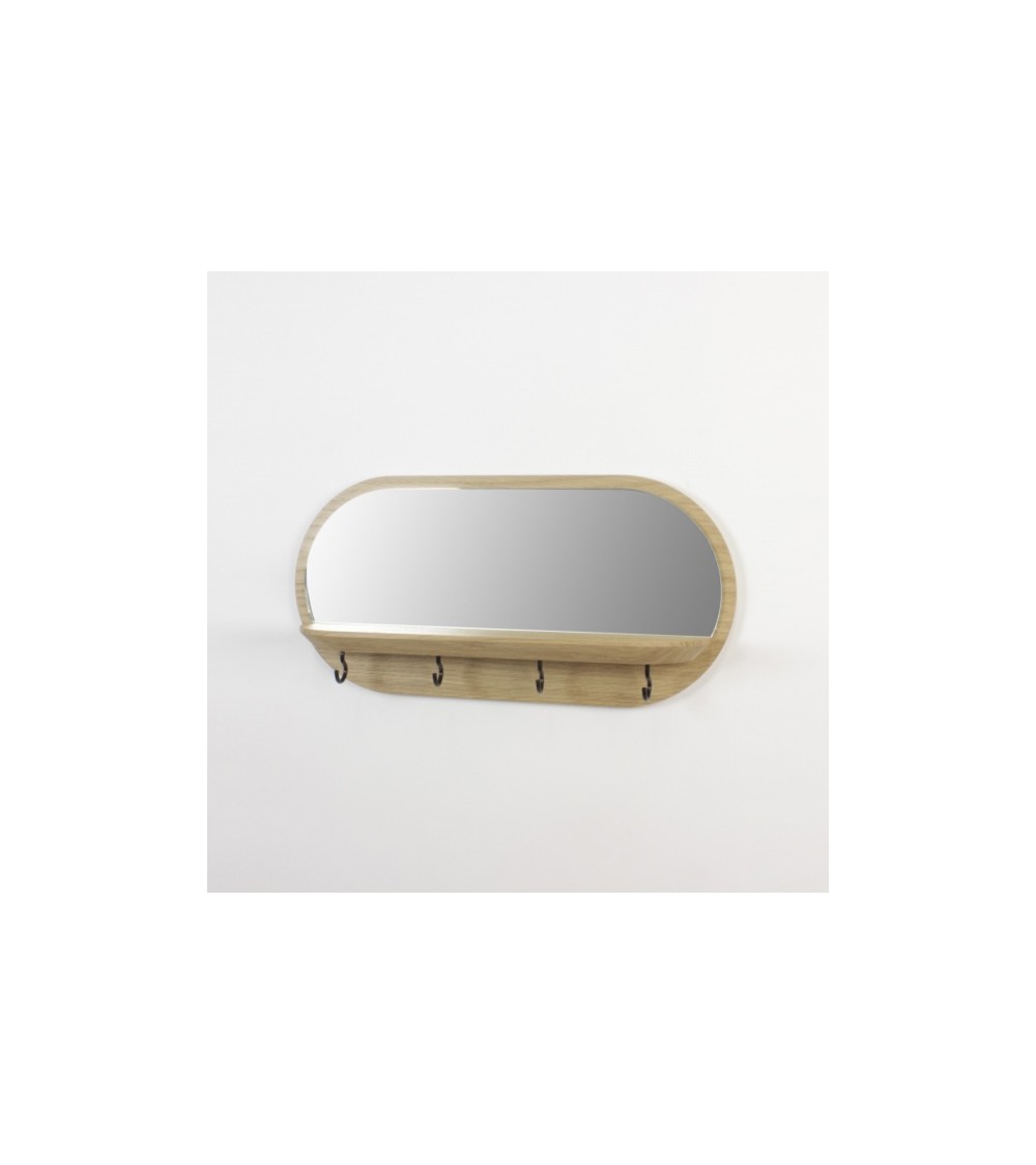 Mini Moonlight - Miroir mural en bois Reine Mère miroire design salle de bain salon entrée
