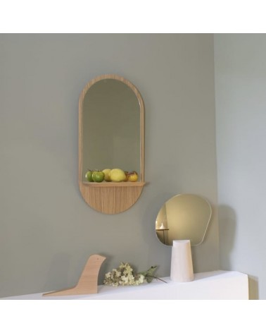 Solstice - Miroir mural en bois Reine Mère miroire design salle de bain salon entrée