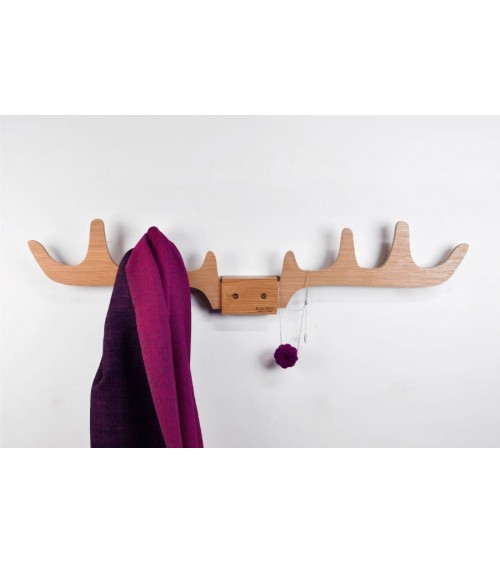 Merlin - Wall Coat rack in wood Reine Mère
