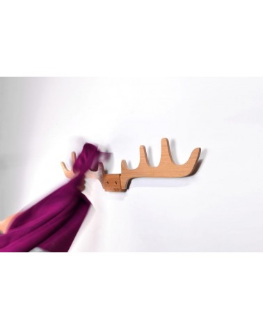 Merlin - Porte manteaux mural original en bois Reine Mère Kitatori suisse