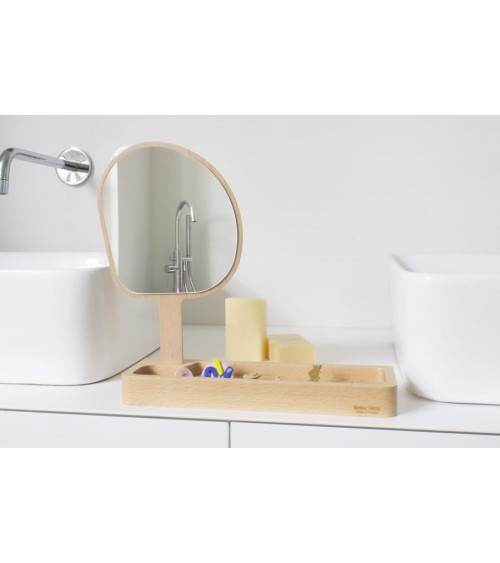 Kagami - Miroir de maquillage et vide poche Reine Mère miroire design salle de bain salon entrée