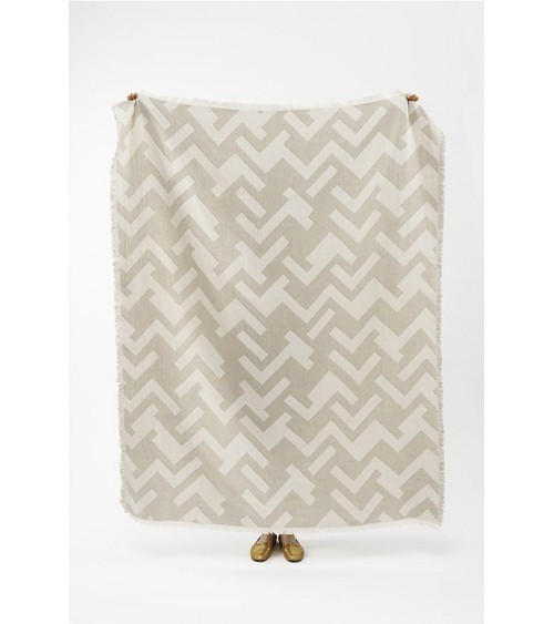 Cotton Blanket - FLORENS Greige Brita Sweden best for sofa throw warm cozy soft