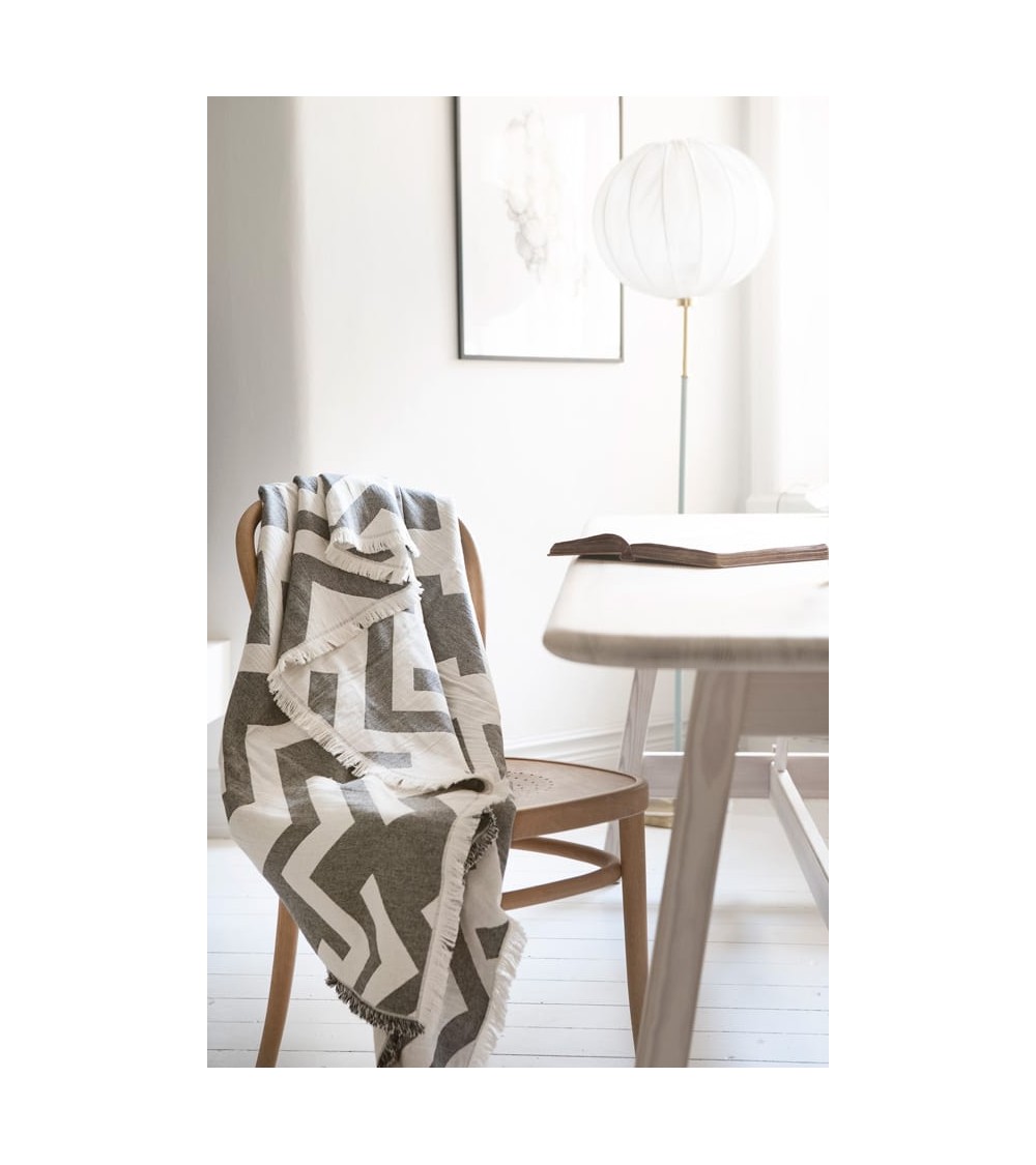 Cotton Blanket - FLORENS Beluga Brita Sweden best for sofa throw warm cozy soft