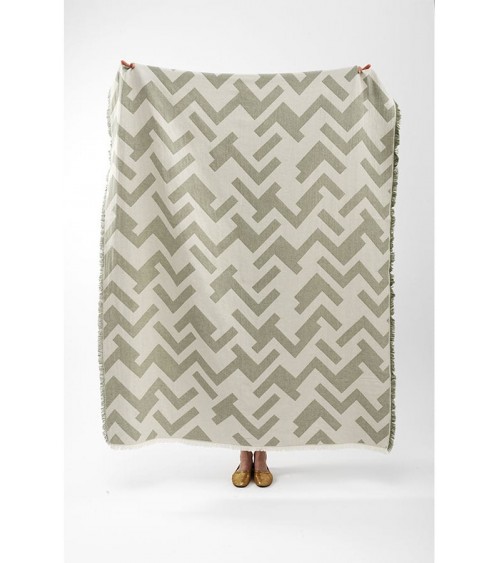 Cotton Blanket - FLORENS Sage Brita Sweden Throw and Blanket design switzerland original