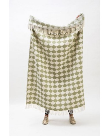 Couverture en laine - GERDA Powdergreen Brita Sweden plaide pour canapé de lit cocooning chaud