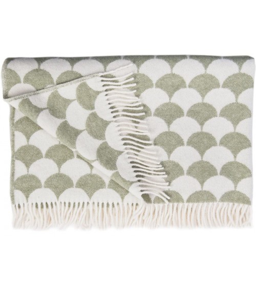 Wool Blanket - GERDA Powdergreen Brita Sweden best for sofa throw warm cozy soft