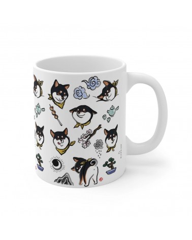 Mug - Shiba Inu - Black and Tan Rice&Ink coffee tea cup mug funny