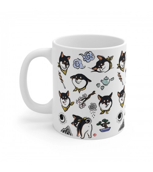 Mug - Shiba Inu - Black and Tan Rice&Ink coffee tea cup mug funny