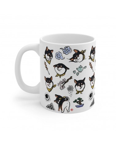 Mug - Shiba Inu - Black and Tan Rice&Ink coffee tea cup mug funny