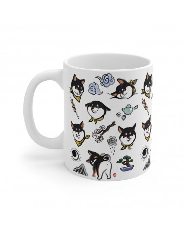 Mug - Shiba Inu - Nero e Tan Rice&Ink caffè espresso tazza particolari