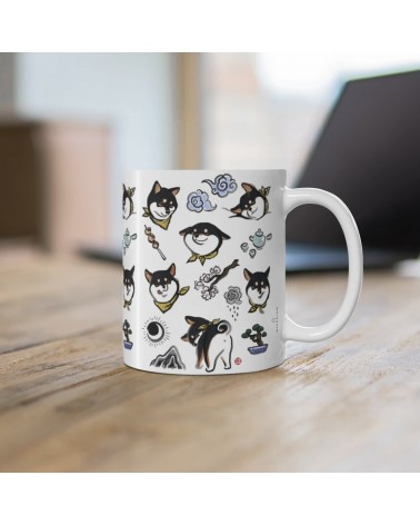 Mug - Shiba Inu - Black and Tan Rice&Ink coffee tea cup mug funny