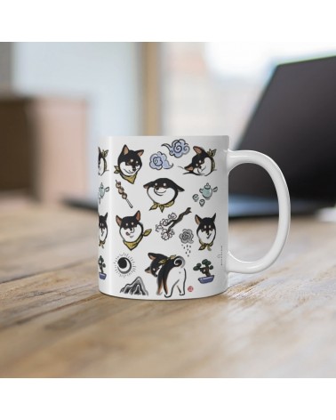 Mug - Shiba Inu - Nero e Tan Rice&Ink caffè espresso tazza particolari