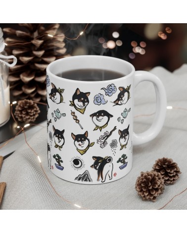 Mug - Shiba Inu - Black and Tan Rice&Ink coffee tea cup mug funny