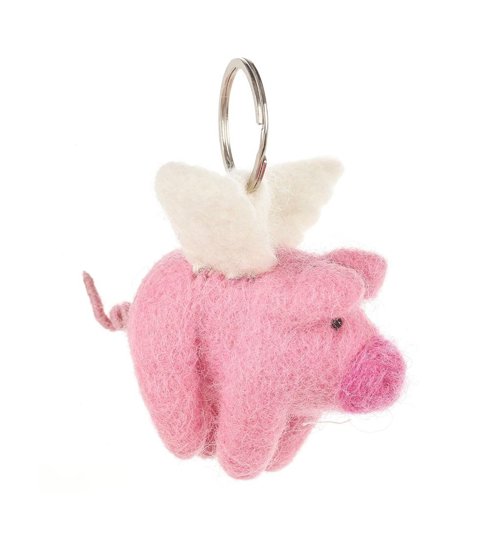 Flying Pig - Cool Handcrafted Keychain Felt so good original gift idea switzerland
