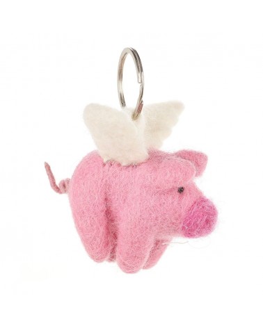 Flying Pig - Cool Handcrafted Keychain Felt so good original gift idea switzerland