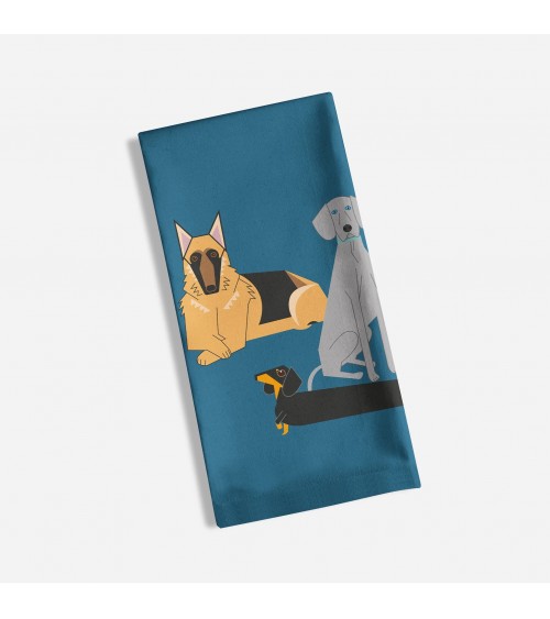 Hundefreunde - Blau - Geschirrtuch, Küchentuch Ellie Good illustration geschirr küchen tücher kaufen schöne modern küchenhand...