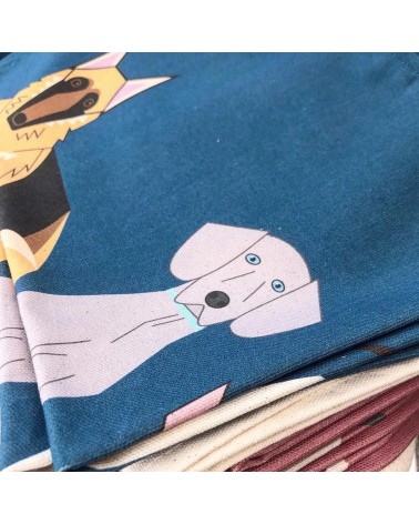 Amis des chiens - Bleu - Serviette, torchon de cuisine Ellie Good illustration torchon vaisselle qualité serviette haut de ga...