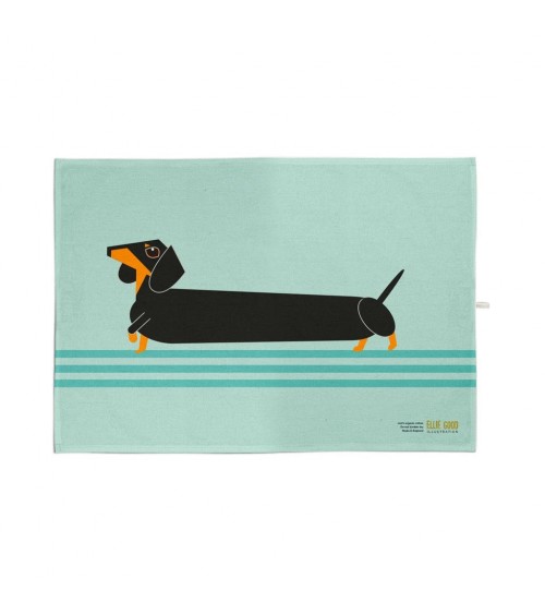 Dachshund - Tea Towel Ellie Good illustration best kitchen hand towels fall funny cute