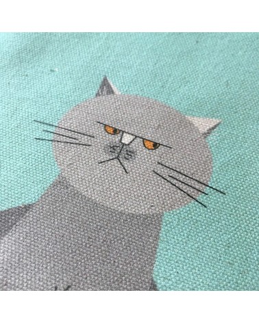 Cat Characters - Blue - Tea Towel Ellie Good illustration best kitchen hand towels fall funny cute