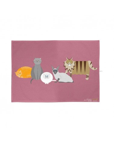 Caratteri di gatto - Rosa - Asciugamano de cucina Ellie Good illustration asciugamano da cucina asciugamani doccia tessili
