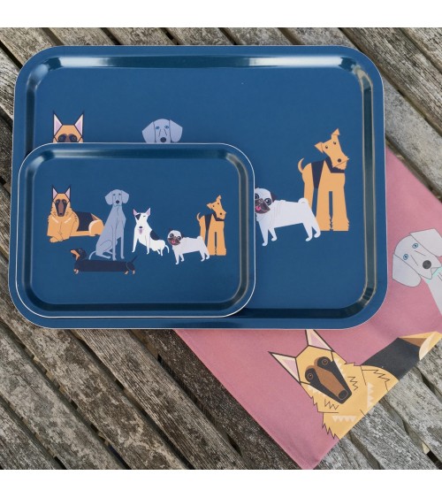 Cani - Vassoio di legno rettangolare design Ellie Good illustration decorativo legno vassoio design