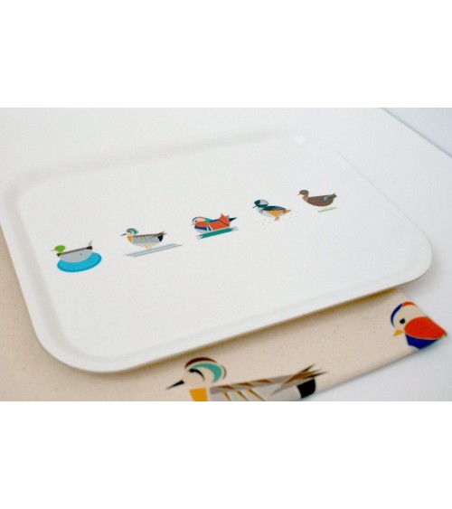 Dabbling Ducks - Rectangular wood serving tray Ellie Good illustration tray bowl fruit wooden design