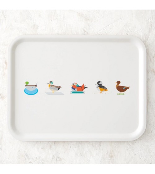 Anatre - Vassoio di legno rettangolare design Ellie Good illustration decorativo legno vassoio design
