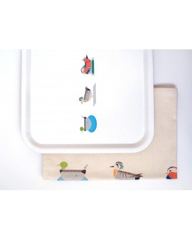 Anatre - Vassoio di legno rettangolare design Ellie Good illustration decorativo legno vassoio design