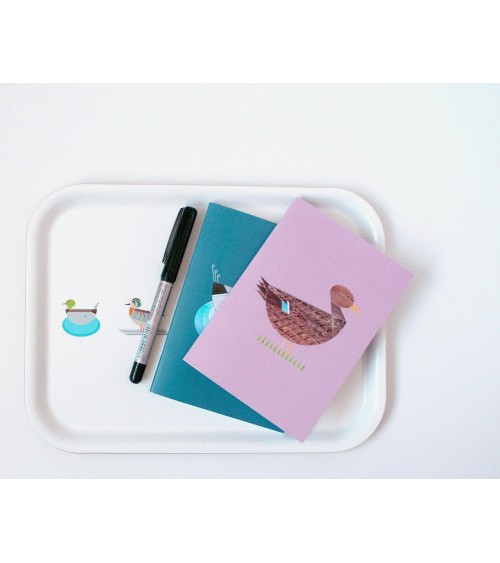 Anatre - Vassoio di legno rettangolare design Ellie Good illustration decorativo legno vassoio design